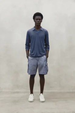 POLO DA UOMO ECOALF ENZOALF LONG SLEEVE POLO LIGHT INDIG MCMGAPOE 168