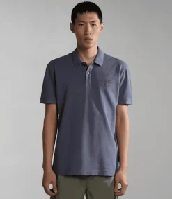 POLO DA UOMO NAPAPIJRI ELBAS 4 BLU GRISAIL B4D NP0A4GDL B4D