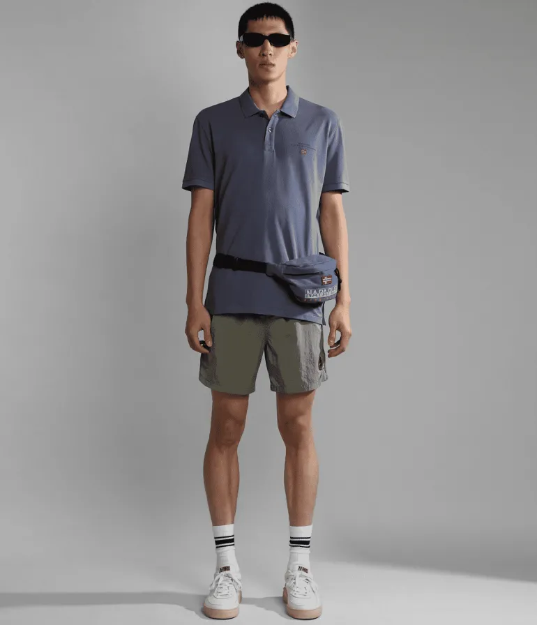 POLO DA UOMO NAPAPIJRI ELBAS 4 BLU GRISAIL B4D NP0A4GDL B4D