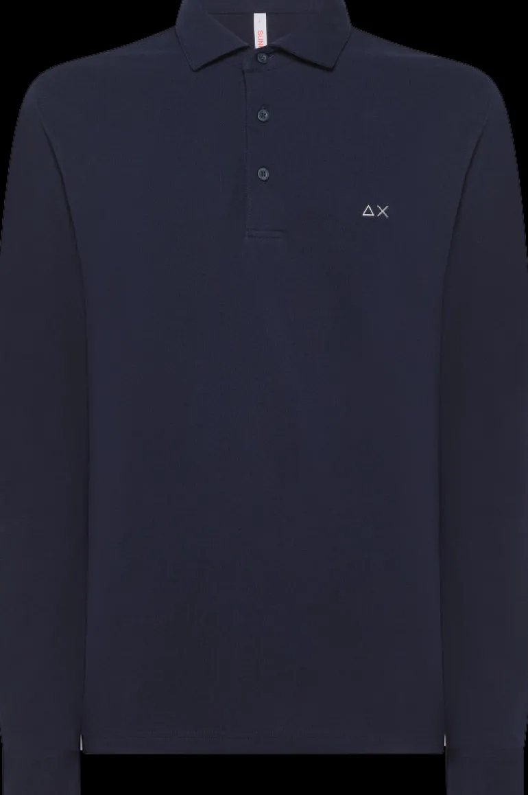 POLO DA UOMO SUN68 COLLAR EL. NAVY BLUE A44108 07