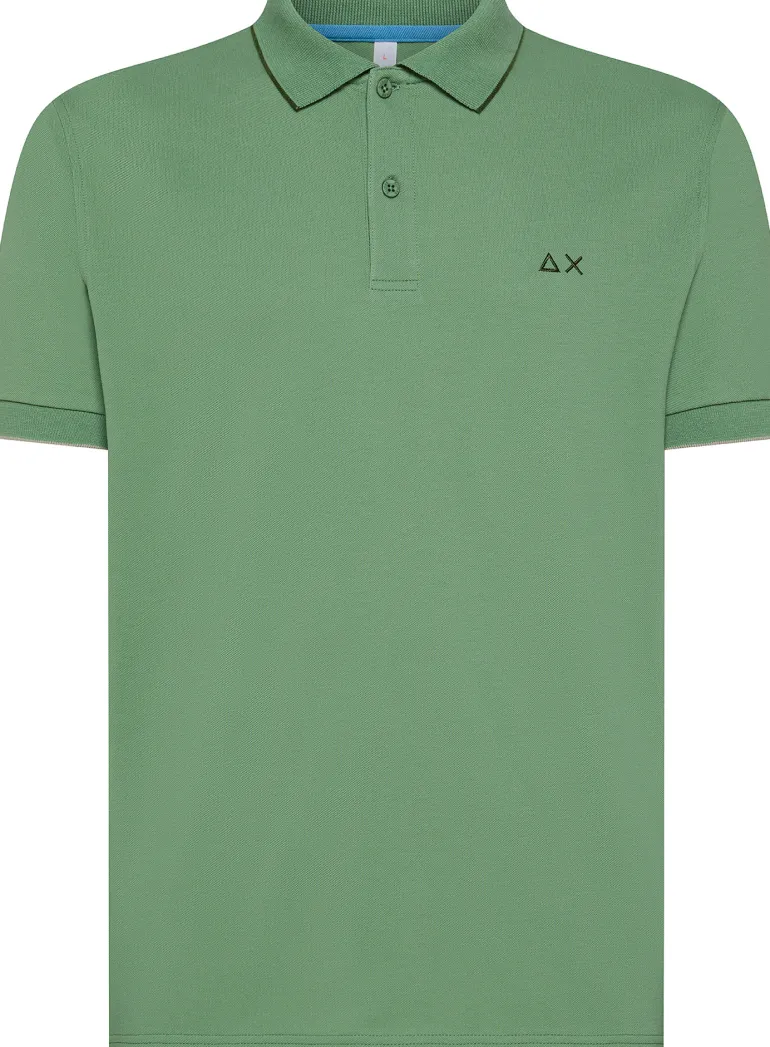POLO DA UOMO SUN68 SMALL STRIPES ON COLLAR A35110 84