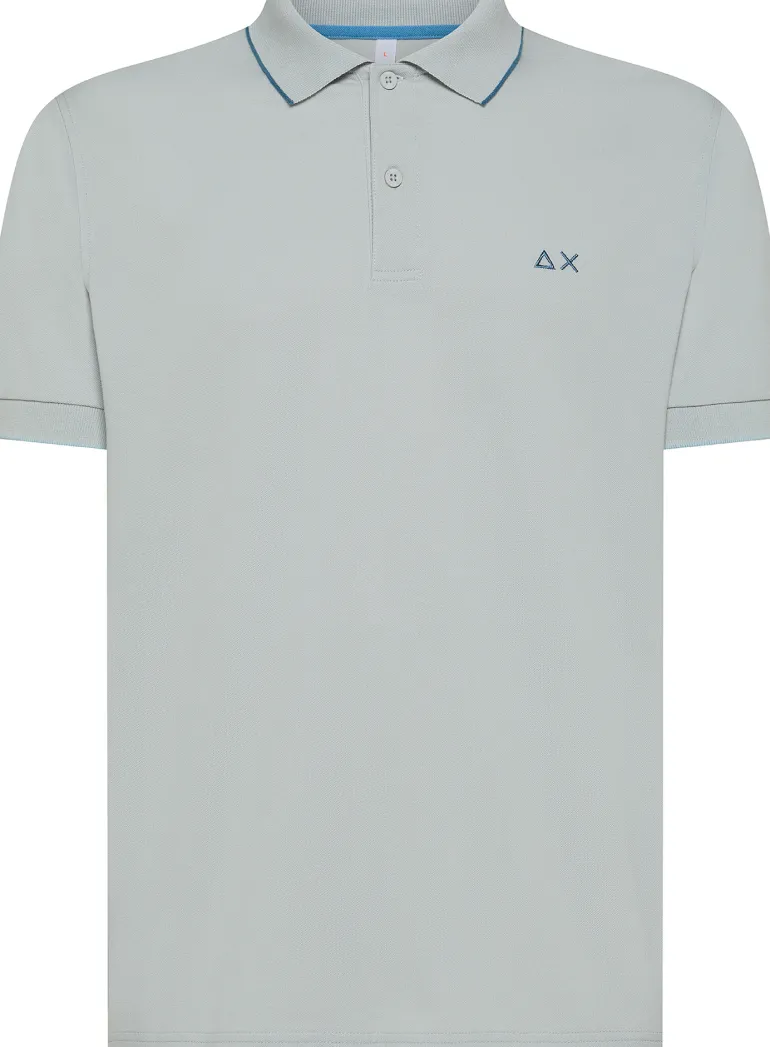 POLO DA UOMO SUN68 SMALL STRIPES ON COLLAR A35110 06