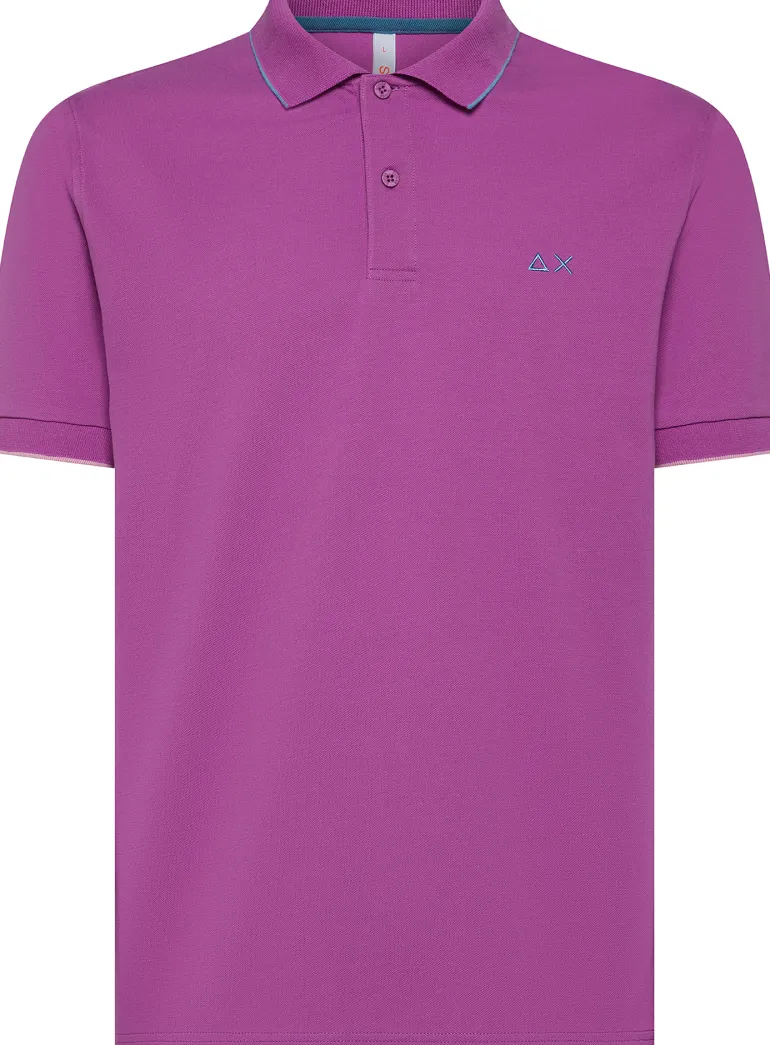 POLO DA UOMO SUN68 SMALL STRIPES ON COLLAR A35110 72