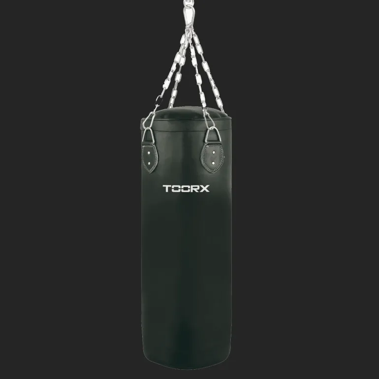 SACCO DA BOXE ECOPELLE NERO TOORX 4 CATENE - 20KG