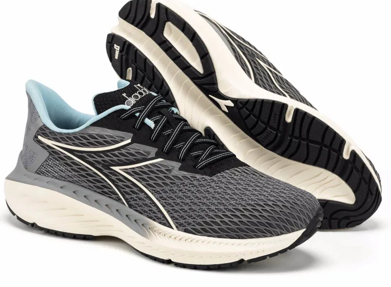 SCARPA DA RUNNING DA UOMO DIADORA STRADA STEEL GRAY/BLACK - 101.179544 C2763