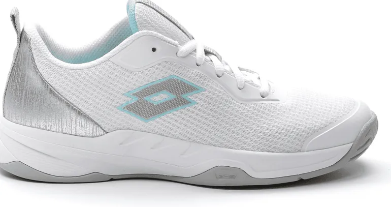 SCARPA DA TENNIS DA DONNA LOTTO MIRAGE 600 ALR ALL WHITE SILVER METAL 215920 8JO