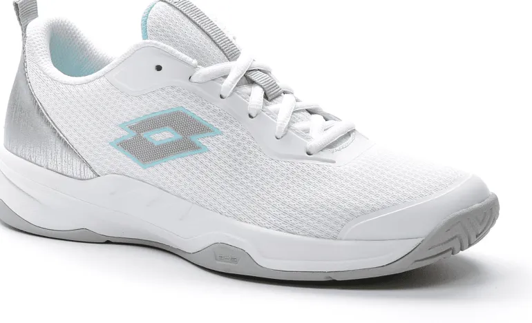 SCARPA DA TENNIS DA DONNA LOTTO MIRAGE 600 ALR ALL WHITE SILVER METAL 215920 8JO