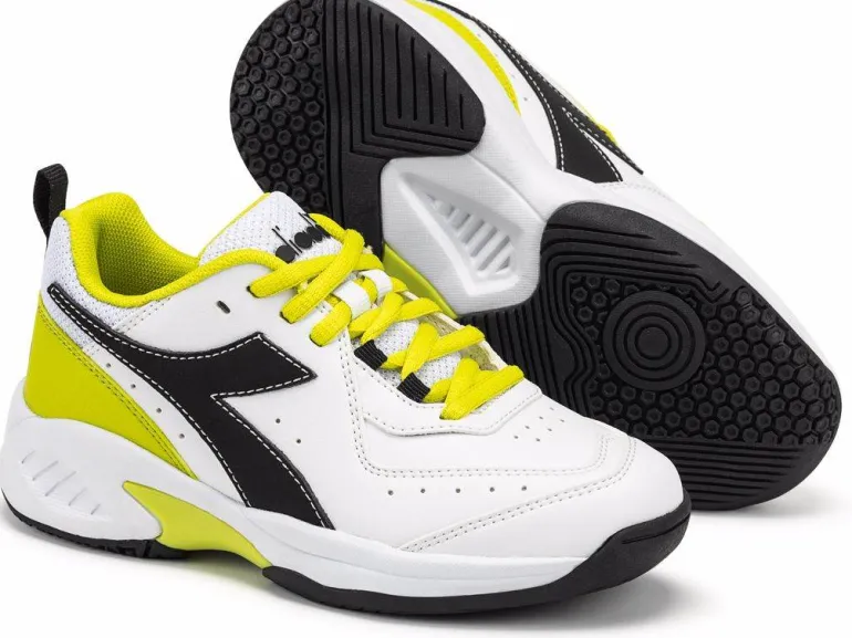 SCARPA DA TENNIS JUNIOR DIADORA S. CHALLENGE 5 JR WHITE/BLACK/EVENING - 101.179102 D0619