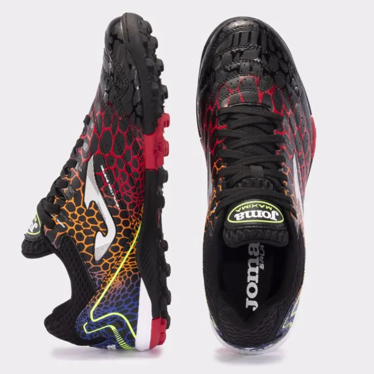 SCARPE DA CALCIO JOMA MAXIMA 2431 NERO ROSSO TURF MAXW2431TF