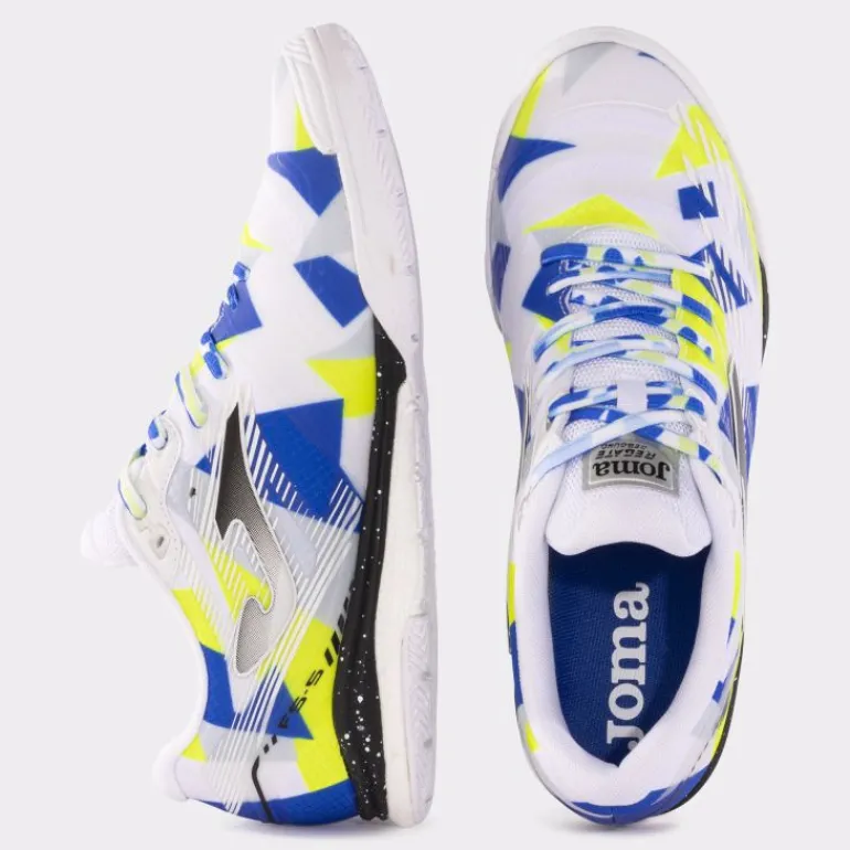 SCARPE DA CALCIO JOMA REGATE REBOUND 2402 BIANCO AMARILLO INDOOR RREW2402IN