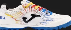 SCARPE DA CALCIO JOMA TOP FLEX 2476 BIANCO ROSSO TURF TOPW2476TF