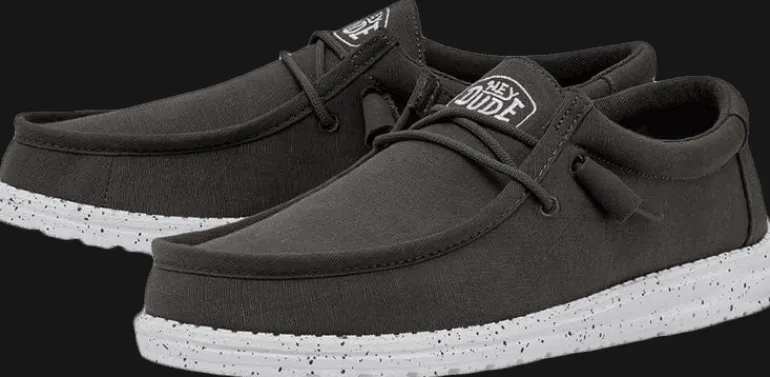 SCARPE DA UOMO HEYDUDE WALLY SLUB CANVAS DARK GREY 40009 29