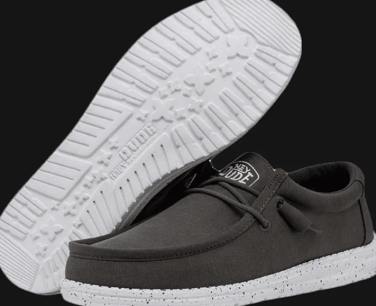 SCARPE DA UOMO HEYDUDE WALLY SLUB CANVAS DARK GREY 40009 29