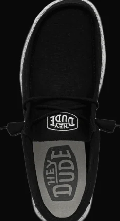 SCARPE DA UOMO HEYDUDE WALLY SLUB CANVAS BLACK 40009 001