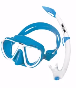 SET MASCHERA E TUBO SEAC SUB SET BIS BELLA AZZURRO