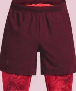 SHORT DA RUNNING UNDER ARMOUR LAUNCH 5 2IN1 DARK MAROON 1380886 0600