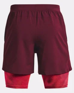 SHORT DA RUNNING UNDER ARMOUR LAUNCH 5 2IN1 DARK MAROON 1380886 0600