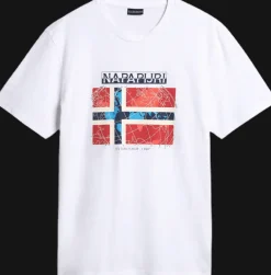 T-SHIRT A MANICA CORTA DA UOMO NAPAPIJRI S-GUIRO BRIGHTWHITE 002 NP0A4H22 002