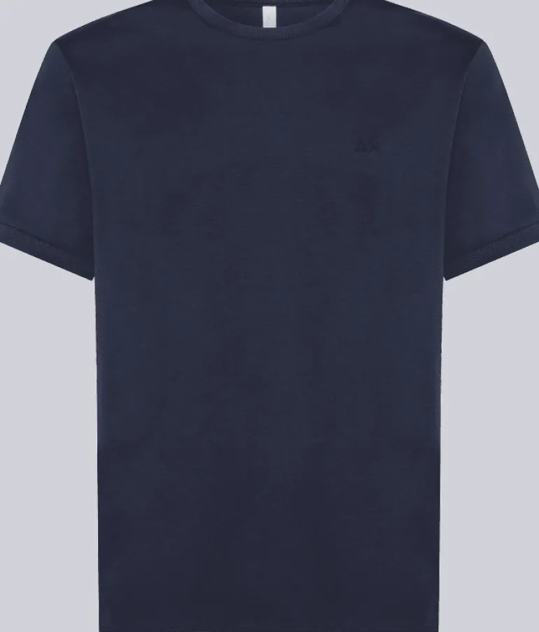T-SHIRT A MANICA CORTA DA UOMO SUN68 POCKET SOLID NAVY BLUE T43101 07