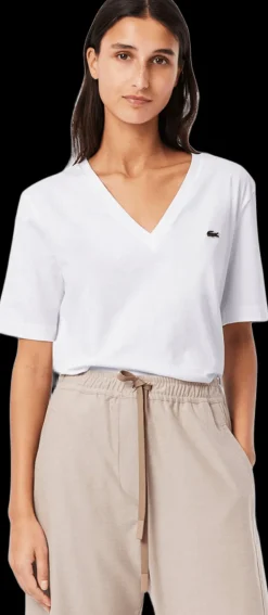 T-SHIRT A MANICA CORTA DA DONNA LACOSTE TF7300 001