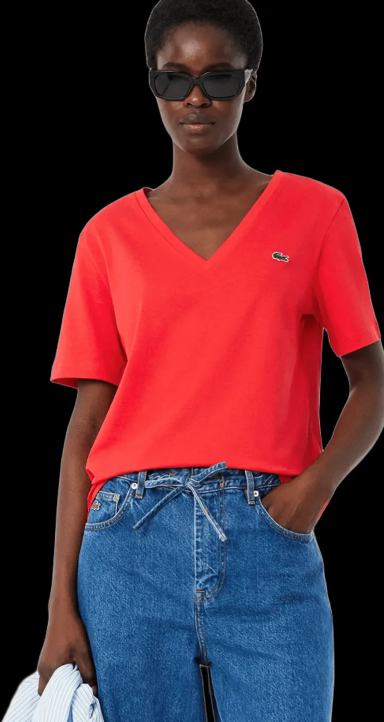 T-SHIRT A MANICA CORTA DA DONNA LACOSTE TF7300 ZBG