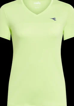 T-SHIRT A MANICA CORTA DA TENNIS DA DONNA DIADORA TENNIS SHADOW LIME 102.180774 70329
