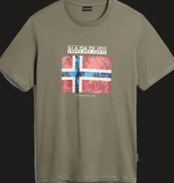 T-SHIRT A MANICA CORTA DA UOMO NAPAPIJRI S-GUIRO GREEN LICHEN NP0A4H22 GAE