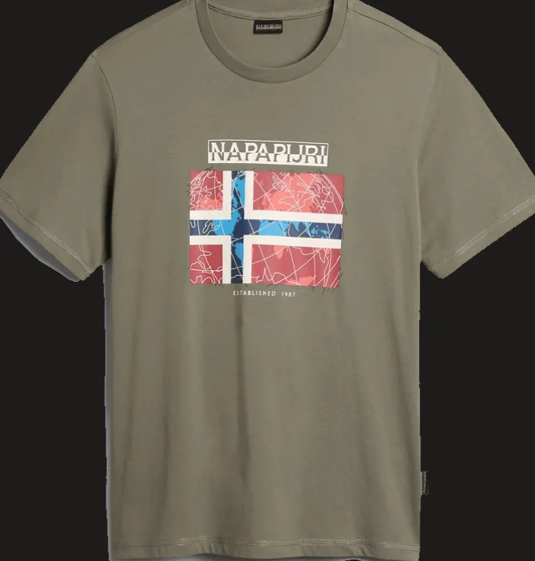 T-SHIRT A MANICA CORTA DA UOMO NAPAPIJRI S-GUIRO GREEN LICHEN NP0A4H22 GAE