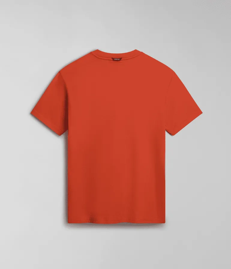 T-SHIRT A MANICA CORTA DA UOMO NAPAPIJRI S-BOLLO 1 ORANGE BURNT NP0A4H9K A62