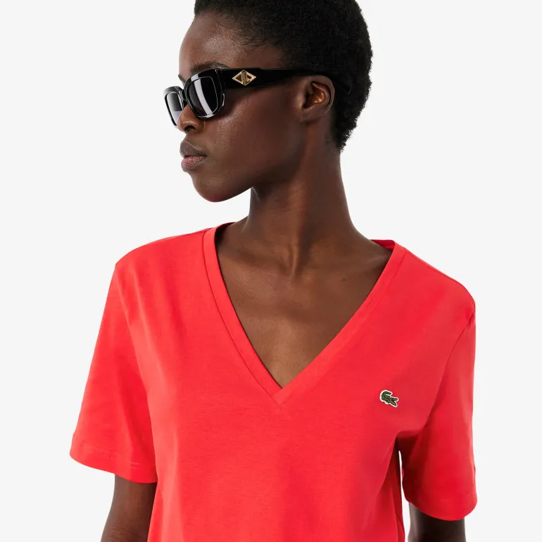 T-SHIRT A MANICA CORTA DA DONNA LACOSTE TF7300 ZBG