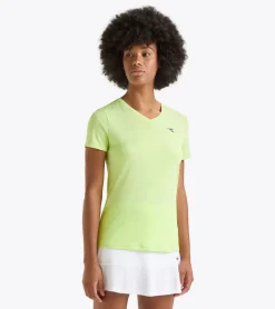 T-SHIRT A MANICA CORTA DA TENNIS DA DONNA DIADORA TENNIS SHADOW LIME 102.180774 70329