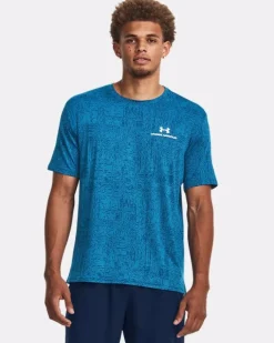 T-SHIRT A MANICA CORTA DA UOMO UNDER ARMOUR RUSH ENERGY PRINT VARSITY BLUE 1376792 0426