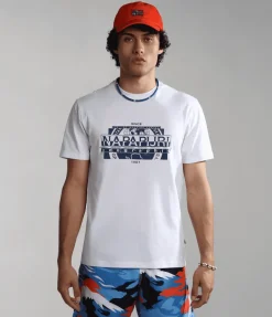 T-SHIRT A MANICA CORTA DA UOMO NAPAPIJRI S-MANTA BRIGHTWHITE 002 NP0A4H2C 002