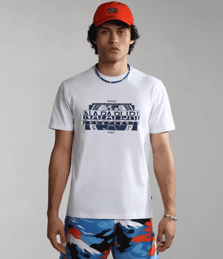 T-SHIRT A MANICA CORTA DA UOMO NAPAPIJRI S-MANTA BRIGHTWHITE 002 NP0A4H2C 002