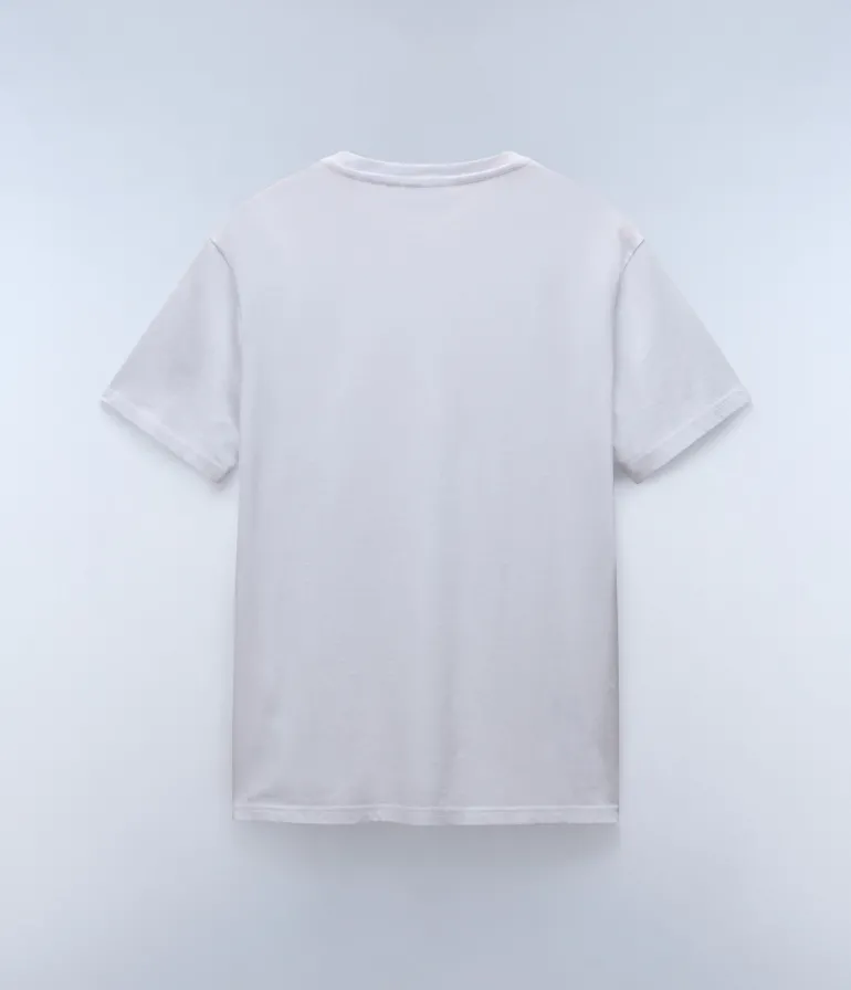 T-SHIRT A MANICA CORTA DA UOMO NAPAPIJRI SALIS SUM BRIGHT WHITE NP0A4H8D 002