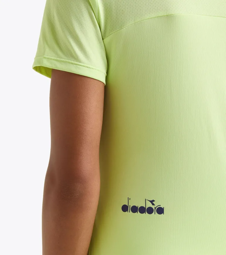 T-SHIRT A MANICA CORTA DA TENNIS DA DONNA DIADORA TENNIS SHADOW LIME 102.180774 70329