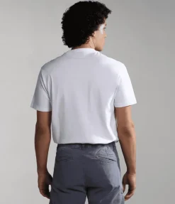 T-SHIRT A MANICA CORTA DA UOMO NAPAPIJRI S-GUIRO BRIGHTWHITE 002 NP0A4H22 002