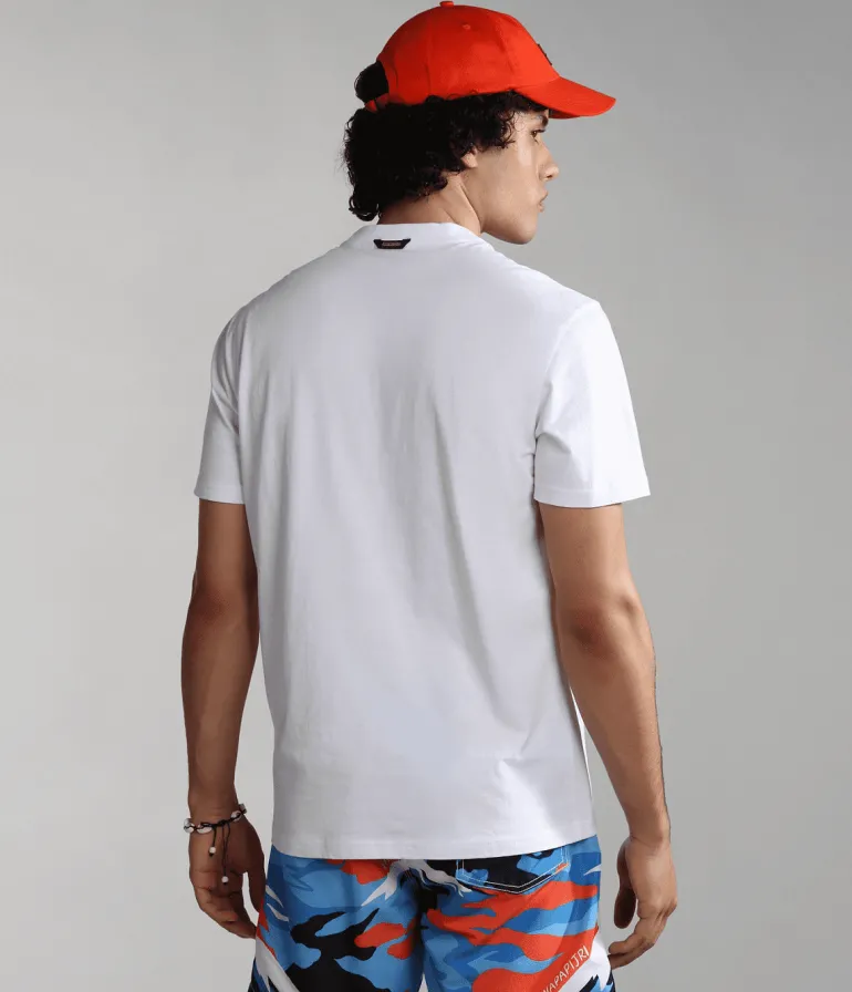 T-SHIRT A MANICA CORTA DA UOMO NAPAPIJRI S-MANTA BRIGHTWHITE 002 NP0A4H2C 002
