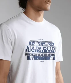 T-SHIRT A MANICA CORTA DA UOMO NAPAPIJRI S-MANTA BRIGHTWHITE 002 NP0A4H2C 002