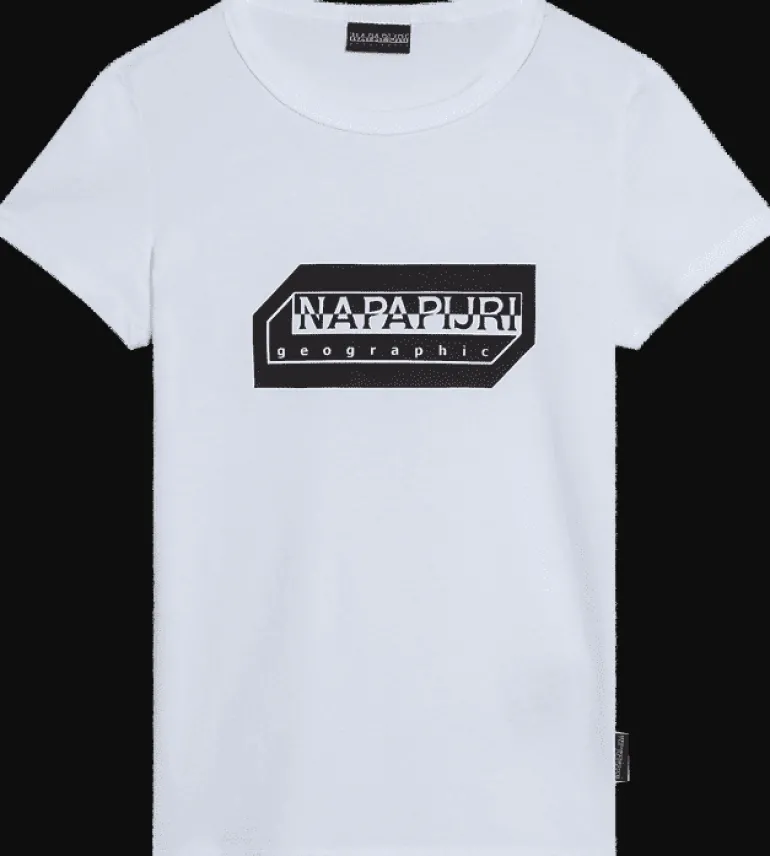 T-SHIRT A MANICA CORTA JUNIOR NAPAPIJRI K S-KITIK BRIGHT WHITE NP0A4HTF 002