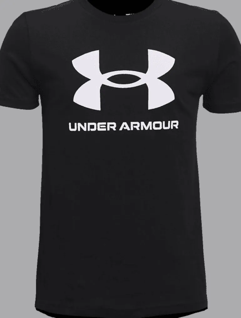 T-SHIRT A MANICA CORTA JUNIOR UNDER ARMOUR SPORTSTYLE LOGO BLACK 1363282 0001