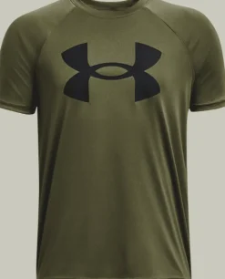 T-SHIRT A MANICA CORTA JUNIOR UNDER ARMOUR TECH BIG LOGO MARINE OD GREEN 1363283 0390