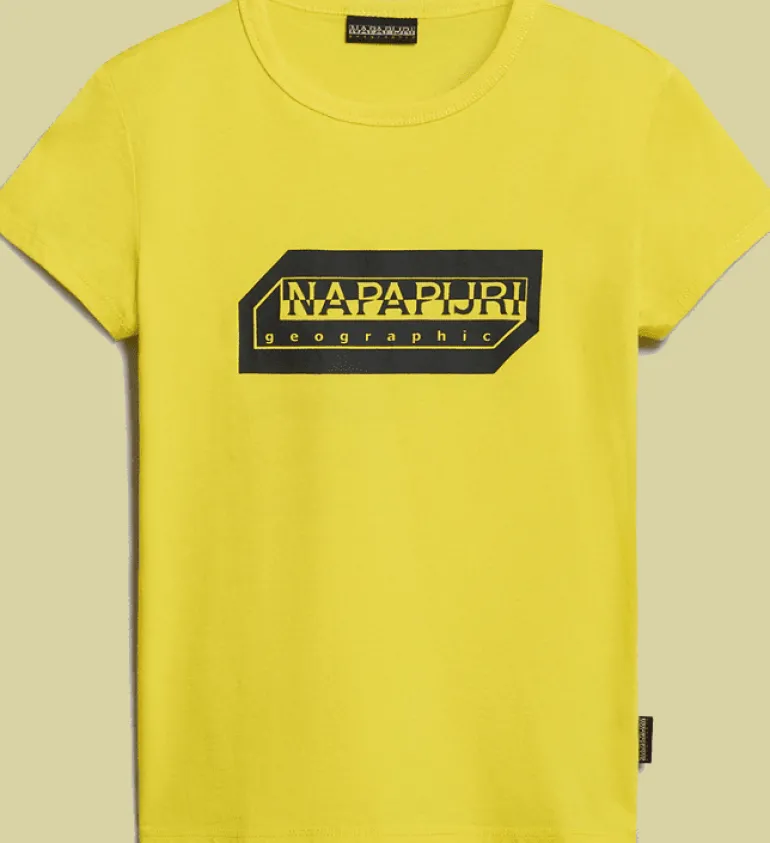 T-SHIRT A MANICA CORTA JUNIOR NAPAPIJRI K S-KITIK YELLOW VISIBLE NP0A4HTF Y1K