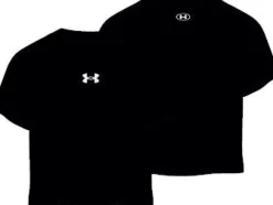 T-SHIRT A MANICA CORTA JUNIOR UNDER ARMOUR CROP SPORTSTYLE LOGO BLACK 1380878 0001