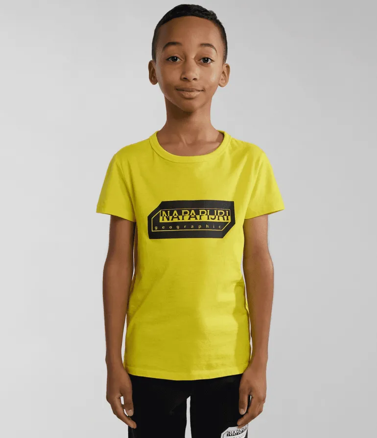 T-SHIRT A MANICA CORTA JUNIOR NAPAPIJRI K S-KITIK YELLOW VISIBLE NP0A4HTF Y1K