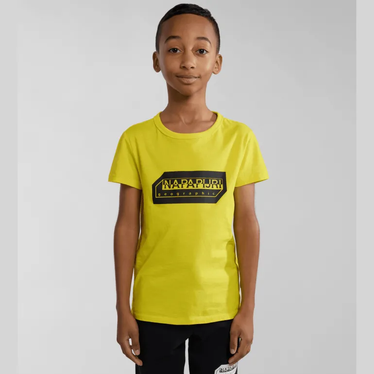 T-SHIRT A MANICA CORTA JUNIOR NAPAPIJRI K S-KITIK YELLOW VISIBLE NP0A4HTF Y1K