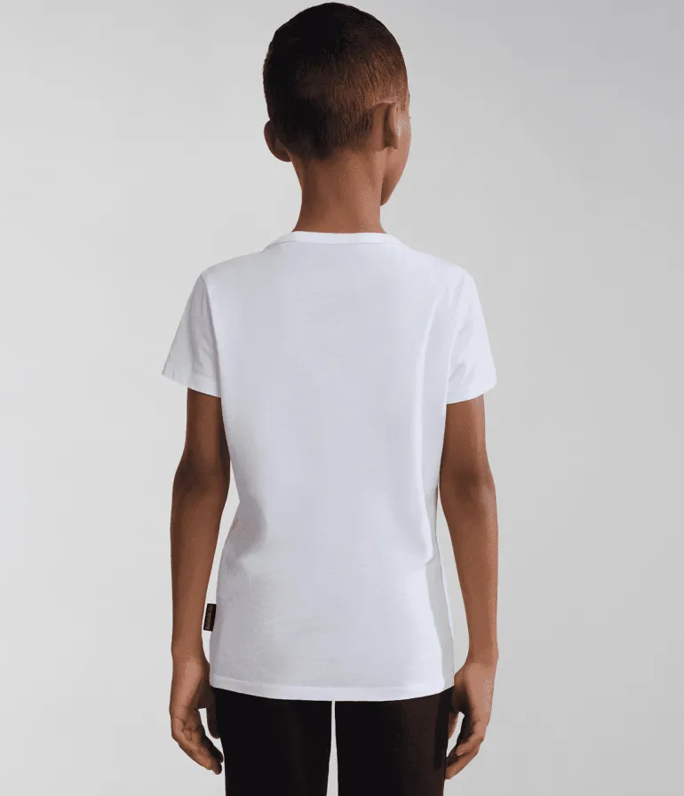 T-SHIRT A MANICA CORTA JUNIOR NAPAPIJRI K S-KITIK BRIGHT WHITE NP0A4HTF 002
