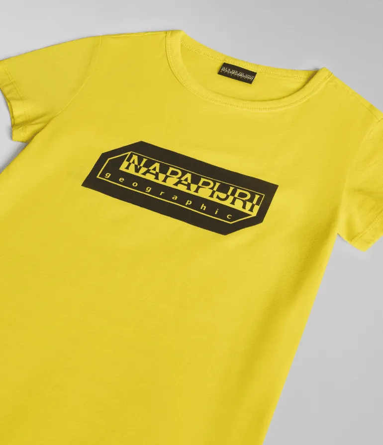 T-SHIRT A MANICA CORTA JUNIOR NAPAPIJRI K S-KITIK YELLOW VISIBLE NP0A4HTF Y1K