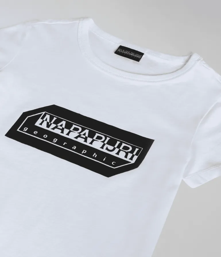 T-SHIRT A MANICA CORTA JUNIOR NAPAPIJRI K S-KITIK BRIGHT WHITE NP0A4HTF 002