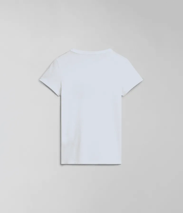 T-SHIRT A MANICA CORTA JUNIOR NAPAPIJRI K S-KITIK BRIGHT WHITE NP0A4HTF 002